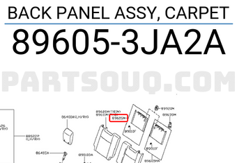Nissan 896053JA2A BACK PANEL ASSY, CARPET