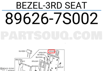 Nissan 896267S002 BEZEL-3RD SEAT
