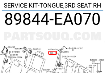 Nissan 89844EA070 SERVICE KIT-TONGUE,3RD SEAT RH