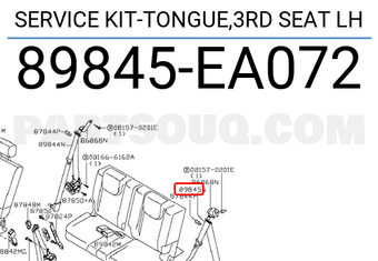 Nissan 89845EA072 SERVICE KIT-TONGUE,3RD SEAT LH