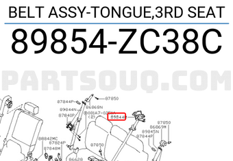 Nissan 89854ZC38C BELT ASSY-TONGUE,3RD SEAT