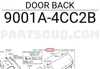 Nissan 9001A4CC2B DOOR BACK