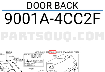 Nissan 9001A4CC2F DOOR BACK