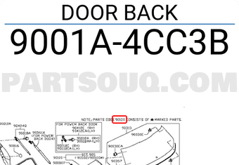 Nissan 9001A4CC3B DOOR BACK