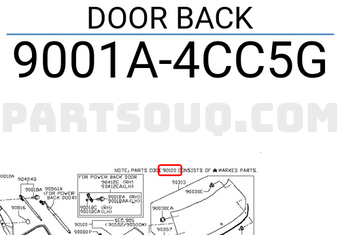 Nissan 9001A4CC5G DOOR BACK