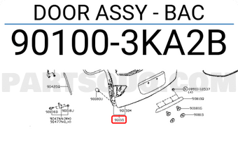 Nissan 901003KA2B DOOR ASSY - BAC