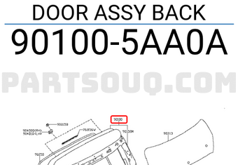 Nissan 901005AA0A DOOR ASSY BACK