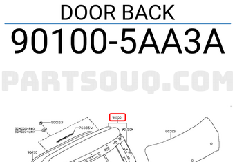 Nissan 901005AA3A DOOR BACK