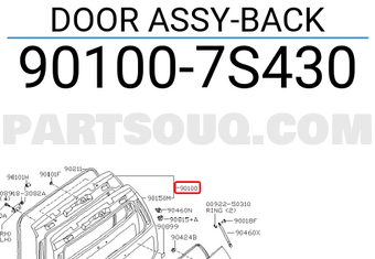 Nissan 901007S430 DOOR ASSY-BACK