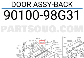 Nissan 9010098G31 DOOR ASSY-BACK