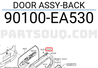 Nissan 90100EA530 DOOR ASSY-BACK