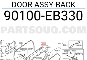 Nissan 90100EB330 DOOR ASSY-BACK
