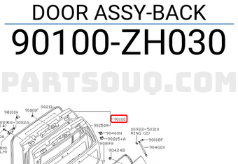 Nissan 90100ZH030 DOOR ASSY-BACK