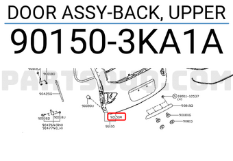Nissan 901503KA1A DOOR ASSY-BACK, UPPER