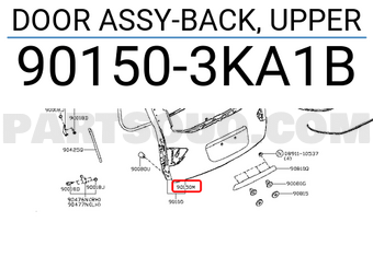 Nissan 901503KA1B DOOR ASSY-BACK, UPPER