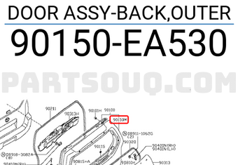 Nissan 90150EA530 DOOR ASSY-BACK,OUTER