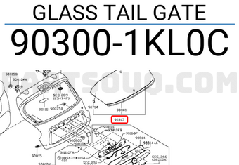 Nissan 903001KL0C GLASS TAIL GATE