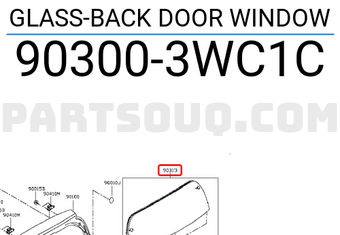 Nissan 903003WC1C GLASS-BACK DOOR WINDOW