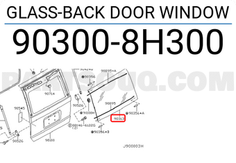 Nissan 903008H300 GLASS-BACK DOOR WINDOW