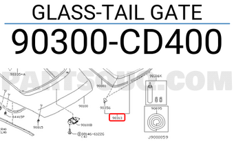 Nissan 90300CD400 GLASS-TAIL GATE