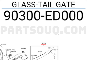 Nissan 90300ED000 GLASS-TAIL GATE