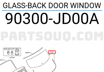 Nissan 90300JD00A GLASS-BACK DOOR WINDOW