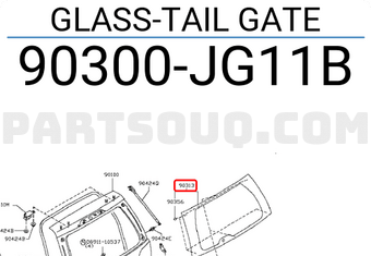 Nissan 90300JG11B GLASS-TAIL GATE
