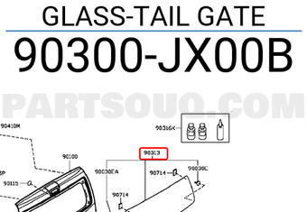 Nissan 90300JX00B GLASS-TAIL GATE