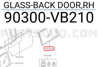 Nissan 90300VB210 GLASS-BACK DOOR,RH
