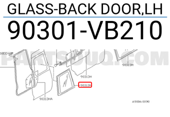 Nissan 90301VB210 GLASS-BACK DOOR,LH