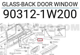 Nissan 903121W200 GLASS-BACK DOOR WINDOW