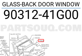 Nissan 9031241G00 GLASS-BACK DOOR WINDOW