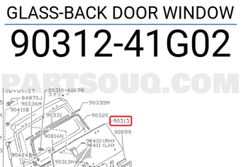 Nissan 9031241G02 GLASS-BACK DOOR WINDOW