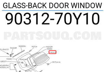 Nissan 9031270Y10 GLASS-BACK DOOR WINDOW