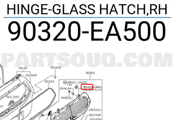 Nissan 90320EA500 HINGE-GLASS HATCH,RH