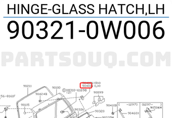 Nissan 903210W006 HINGE-GLASS HATCH,LH