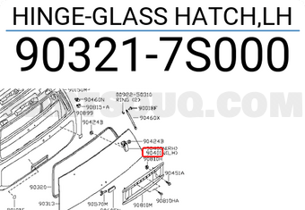 Nissan 903217S000 HINGE-GLASS HATCH,LH