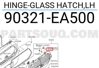 Nissan 90321EA500 HINGE-GLASS HATCH,LH