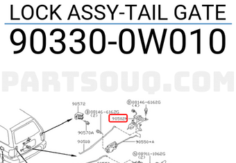 Nissan 903300W010 LOCK ASSY-TAIL GATE