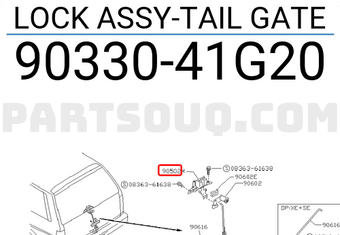 Nissan 9033041G20 LOCK ASSY-TAIL GATE