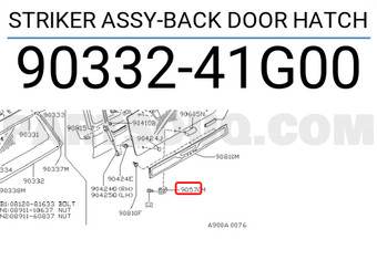 Nissan 9033241G00 STRIKER ASSY-BACK DOOR HATCH