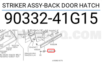 Nissan 9033241G15 STRIKER ASSY-BACK DOOR HATCH