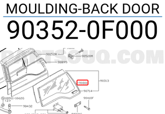 Nissan 903520F000 MOULDING-BACK DOOR