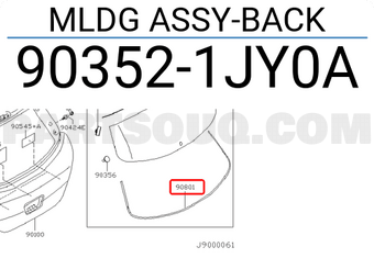 Nissan 903521JY0A MLDG ASSY-BACK