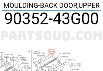 Nissan 9035243G00 MOULDING-BACK DOOR,UPPER