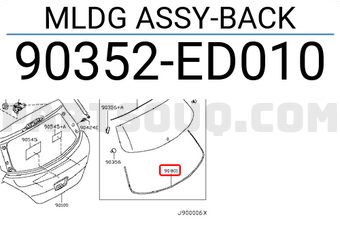 Nissan 90352ED010 MLDG ASSY-BACK