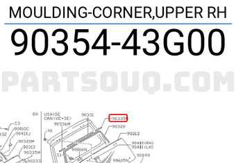 Nissan 9035443G00 MOULDING-CORNER,UPPER RH