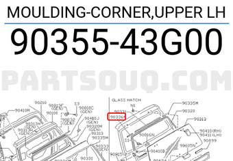 Nissan 9035543G00 MOULDING-CORNER,UPPER LH