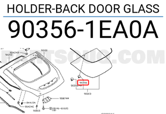 Nissan 903561EA0A HOLDER-BACK DOOR GLASS