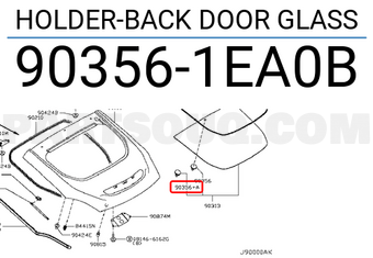 Nissan 903561EA0B HOLDER-BACK DOOR GLASS